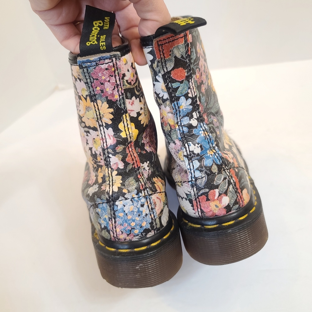 Dr. Martens | Floral Vintage Made in England Combat Boots Size UK 3 - Picture 7 of 14